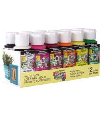 Crafters Acrylics 12 Value Pack - 2oz